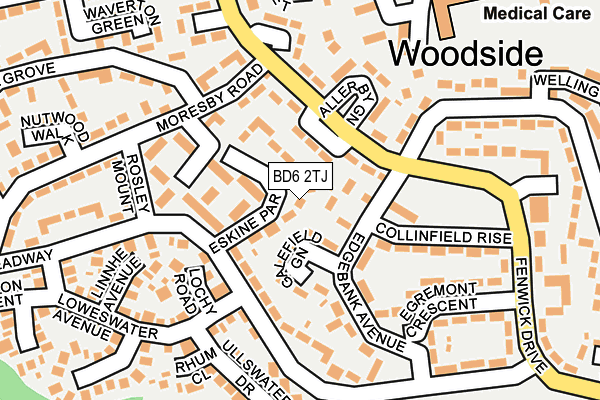 BD6 2TJ map - OS OpenMap – Local (Ordnance Survey)