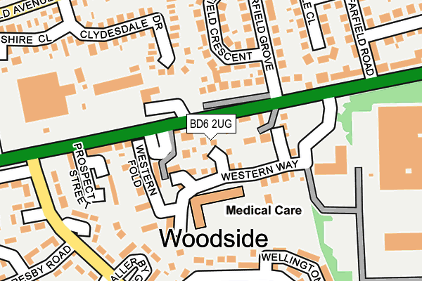 BD6 2UG map - OS OpenMap – Local (Ordnance Survey)