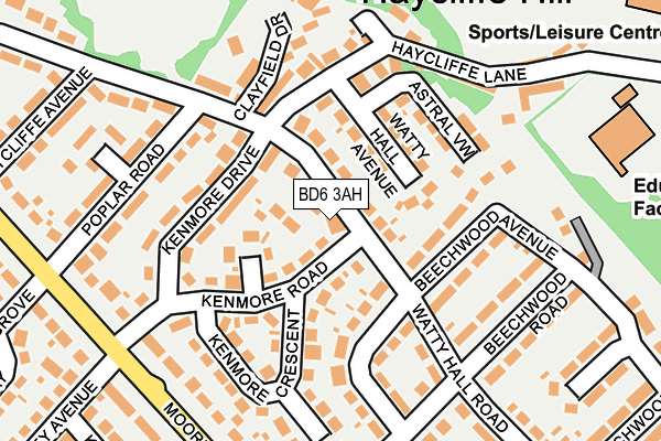 BD6 3AH map - OS OpenMap – Local (Ordnance Survey)