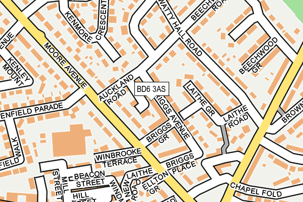 BD6 3AS map - OS OpenMap – Local (Ordnance Survey)