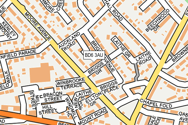 BD6 3AU map - OS OpenMap – Local (Ordnance Survey)