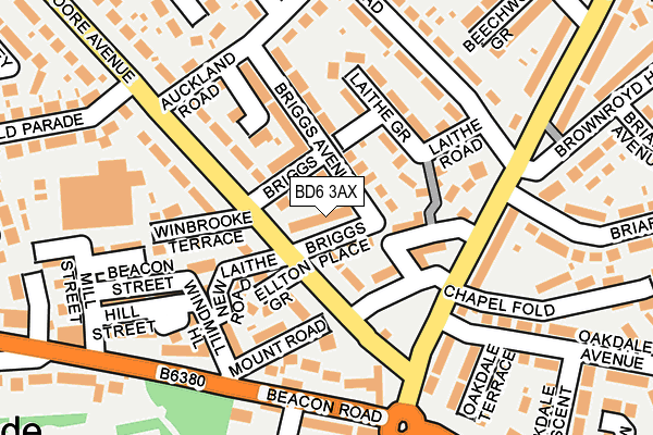 BD6 3AX map - OS OpenMap – Local (Ordnance Survey)