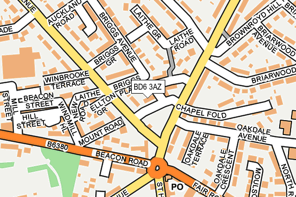 BD6 3AZ map - OS OpenMap – Local (Ordnance Survey)