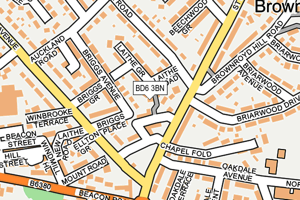 BD6 3BN map - OS OpenMap – Local (Ordnance Survey)