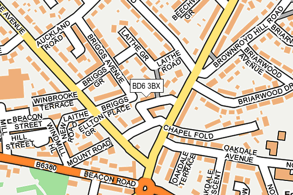 BD6 3BX map - OS OpenMap – Local (Ordnance Survey)