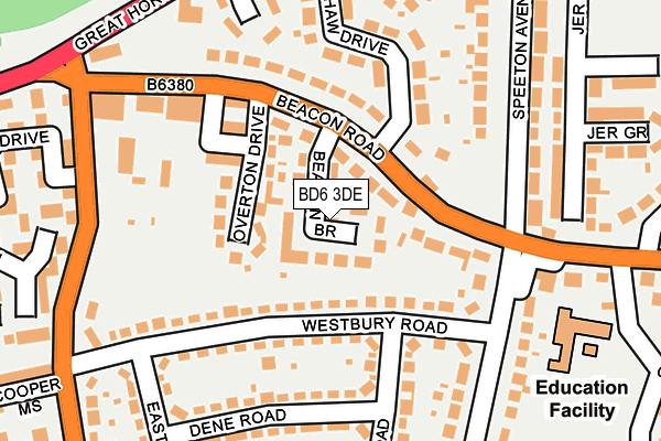 BD6 3DE map - OS OpenMap – Local (Ordnance Survey)