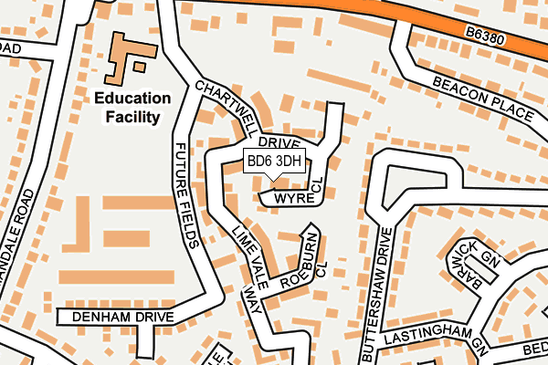 BD6 3DH map - OS OpenMap – Local (Ordnance Survey)