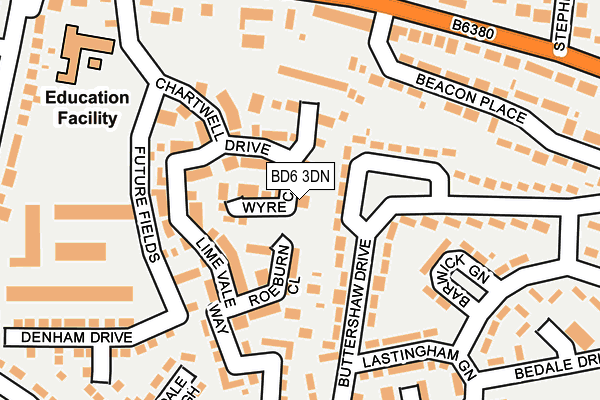 BD6 3DN map - OS OpenMap – Local (Ordnance Survey)