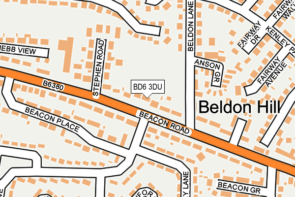 BD6 3DU map - OS OpenMap – Local (Ordnance Survey)