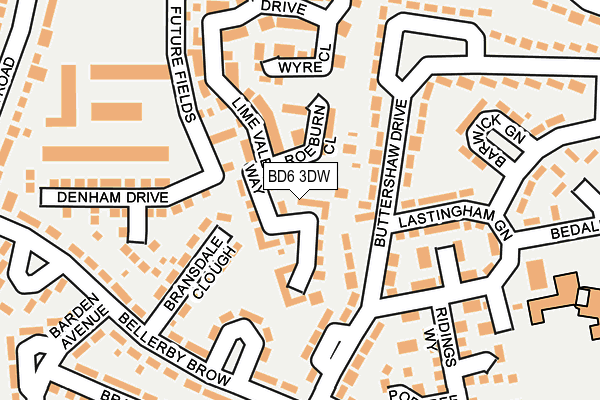 BD6 3DW map - OS OpenMap – Local (Ordnance Survey)