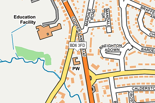 BD6 3FD map - OS OpenMap – Local (Ordnance Survey)