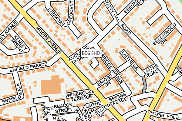 BD6 3HD map - OS OpenMap – Local (Ordnance Survey)