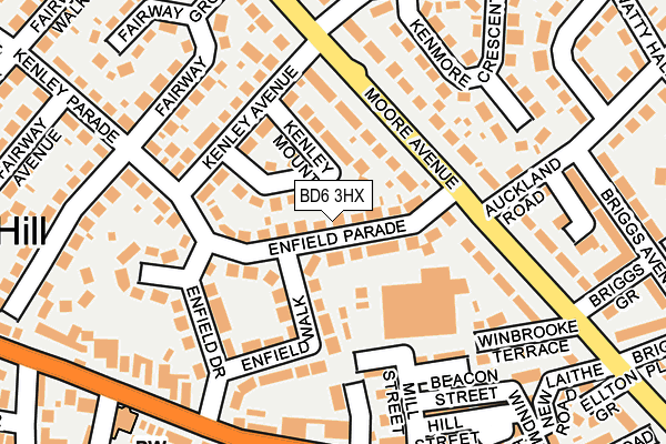BD6 3HX map - OS OpenMap – Local (Ordnance Survey)