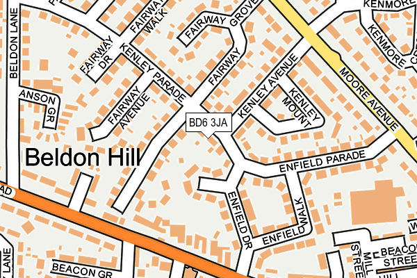 BD6 3JA map - OS OpenMap – Local (Ordnance Survey)