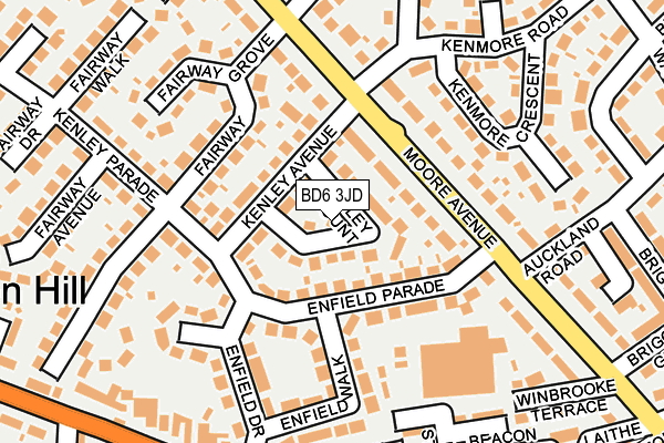 BD6 3JD map - OS OpenMap – Local (Ordnance Survey)