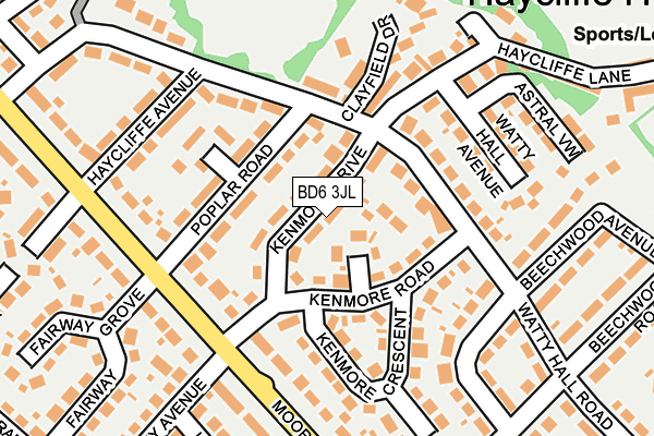 BD6 3JL map - OS OpenMap – Local (Ordnance Survey)