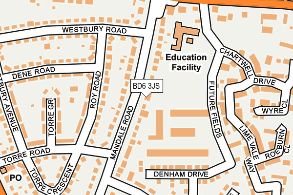 BD6 3JS map - OS OpenMap – Local (Ordnance Survey)