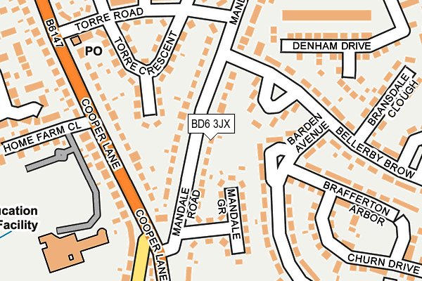BD6 3JX map - OS OpenMap – Local (Ordnance Survey)