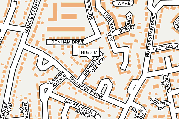 BD6 3JZ map - OS OpenMap – Local (Ordnance Survey)