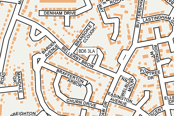 BD6 3LA map - OS OpenMap – Local (Ordnance Survey)