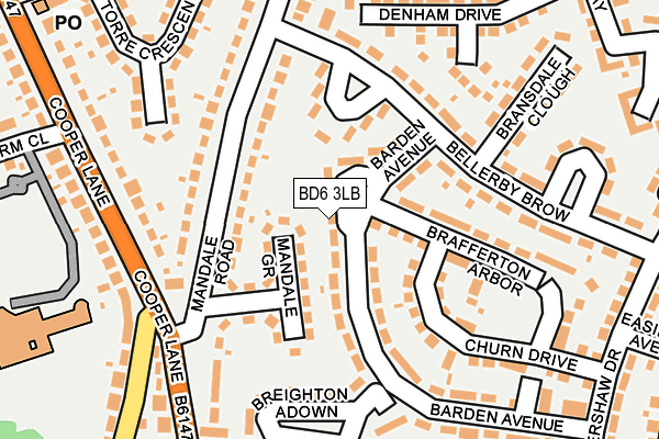 BD6 3LB map - OS OpenMap – Local (Ordnance Survey)