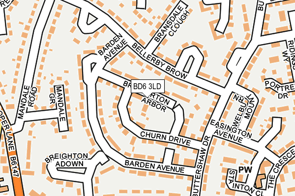BD6 3LD map - OS OpenMap – Local (Ordnance Survey)