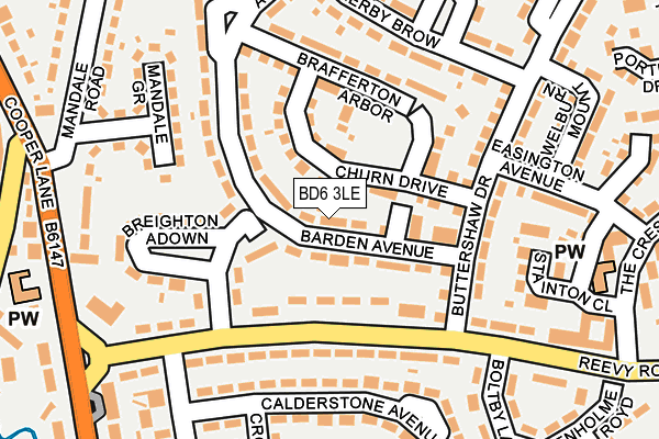 BD6 3LE map - OS OpenMap – Local (Ordnance Survey)