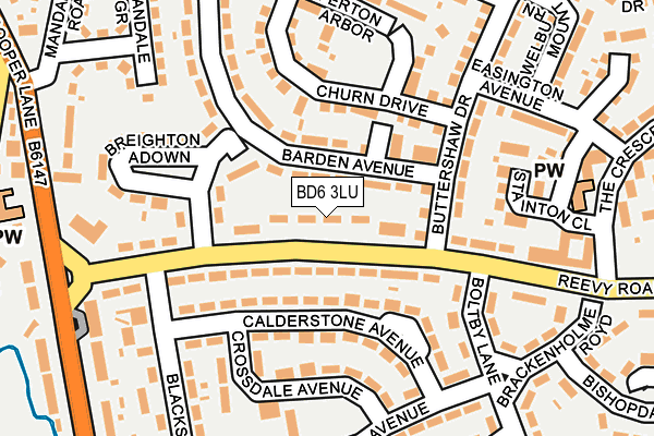 BD6 3LU map - OS OpenMap – Local (Ordnance Survey)