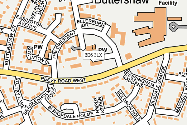 BD6 3LX map - OS OpenMap – Local (Ordnance Survey)
