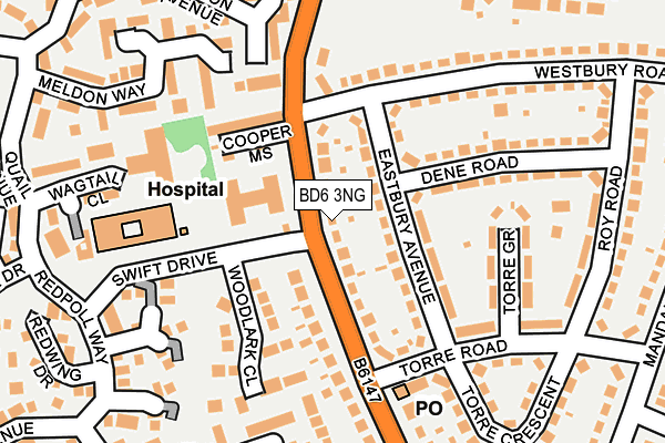 BD6 3NG map - OS OpenMap – Local (Ordnance Survey)