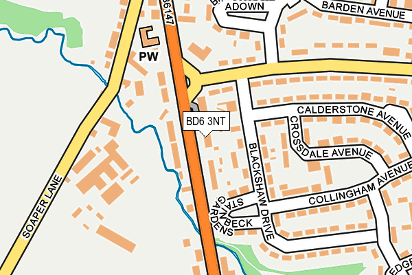 BD6 3NT map - OS OpenMap – Local (Ordnance Survey)