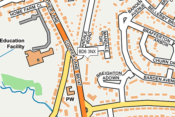 BD6 3NX map - OS OpenMap – Local (Ordnance Survey)