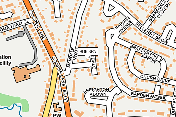 BD6 3PA map - OS OpenMap – Local (Ordnance Survey)