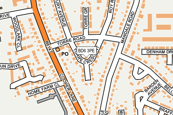 BD6 3PE map - OS OpenMap – Local (Ordnance Survey)