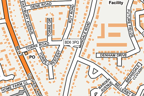 BD6 3PQ map - OS OpenMap – Local (Ordnance Survey)
