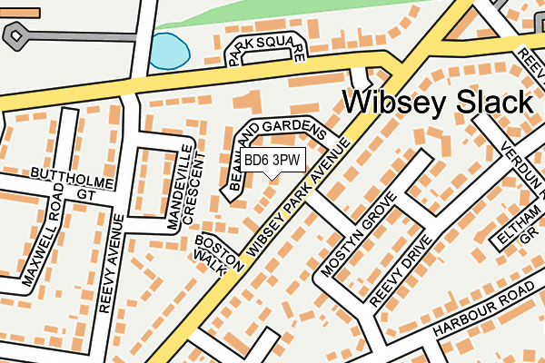BD6 3PW map - OS OpenMap – Local (Ordnance Survey)