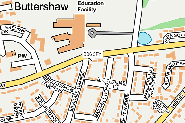 BD6 3PY map - OS OpenMap – Local (Ordnance Survey)