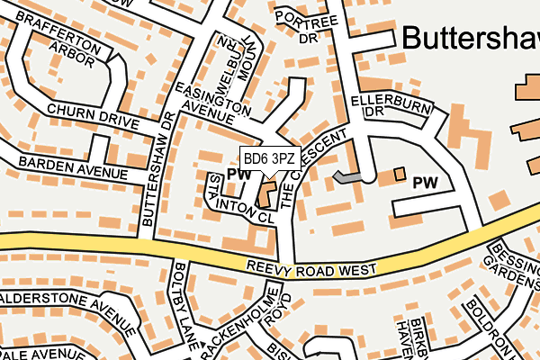BD6 3PZ map - OS OpenMap – Local (Ordnance Survey)