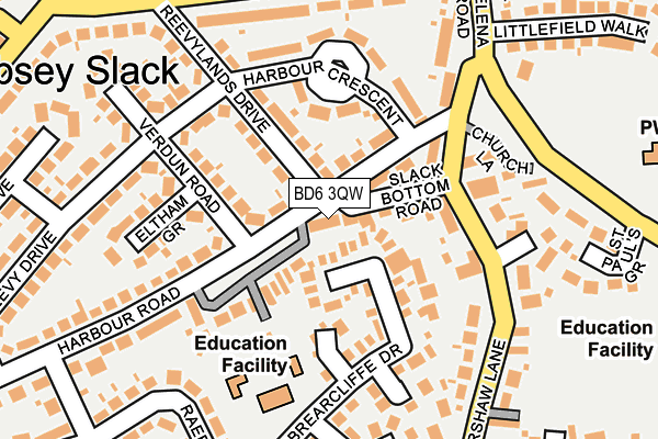 BD6 3QW map - OS OpenMap – Local (Ordnance Survey)