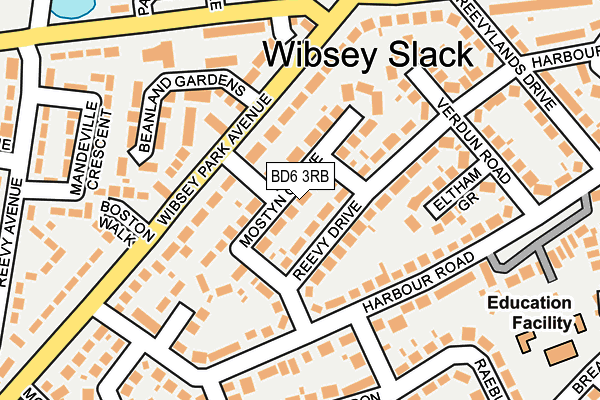 BD6 3RB map - OS OpenMap – Local (Ordnance Survey)