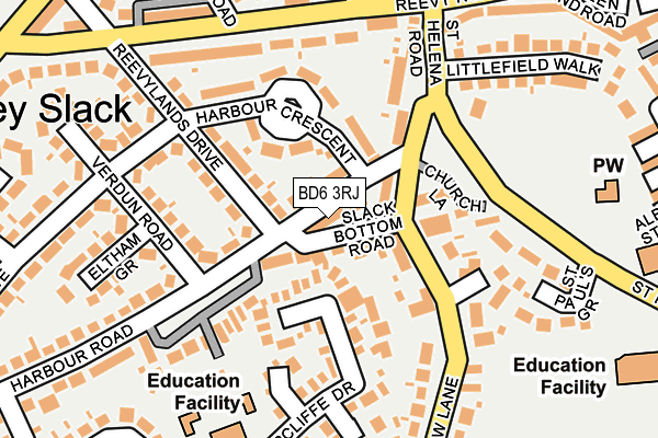 BD6 3RJ map - OS OpenMap – Local (Ordnance Survey)