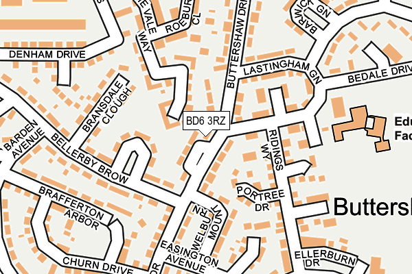 BD6 3RZ map - OS OpenMap – Local (Ordnance Survey)