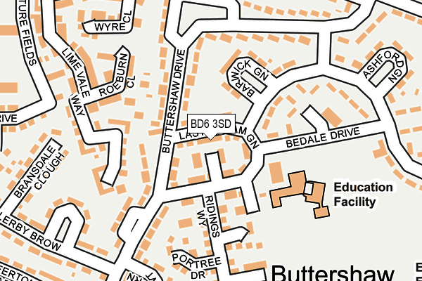 BD6 3SD map - OS OpenMap – Local (Ordnance Survey)