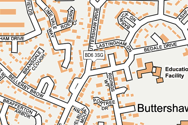 BD6 3SG map - OS OpenMap – Local (Ordnance Survey)