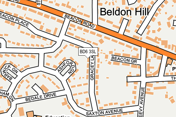 BD6 3SL map - OS OpenMap – Local (Ordnance Survey)