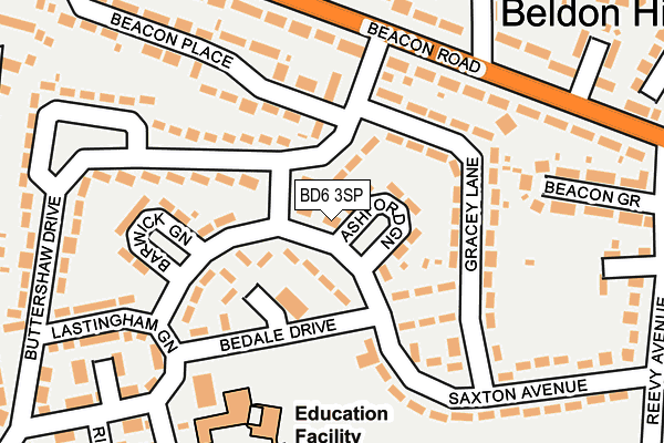 BD6 3SP map - OS OpenMap – Local (Ordnance Survey)