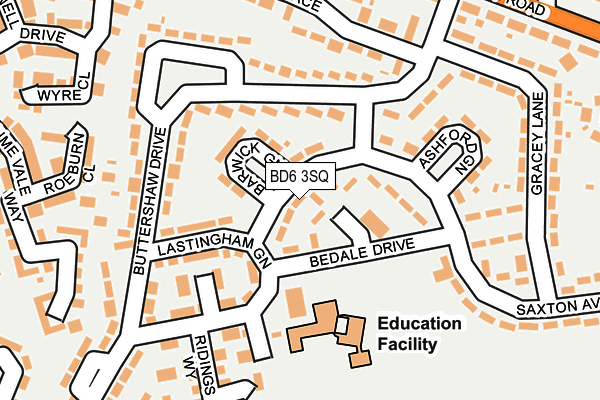 BD6 3SQ map - OS OpenMap – Local (Ordnance Survey)
