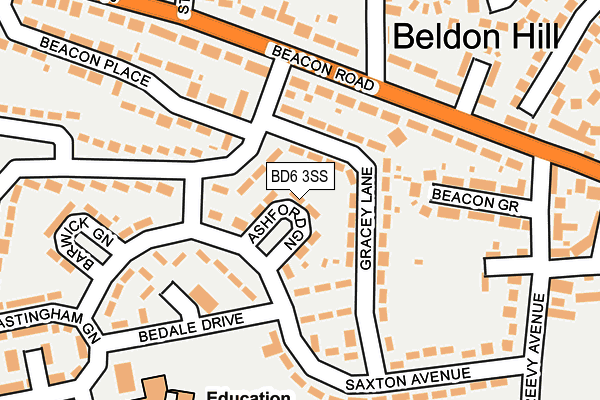 BD6 3SS map - OS OpenMap – Local (Ordnance Survey)