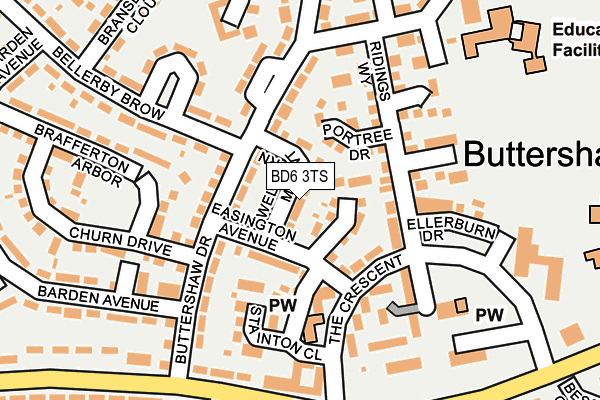 BD6 3TS map - OS OpenMap – Local (Ordnance Survey)