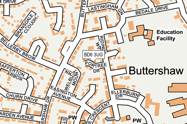BD6 3UG map - OS OpenMap – Local (Ordnance Survey)